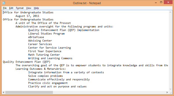 PowerPoint Outline in Notepad