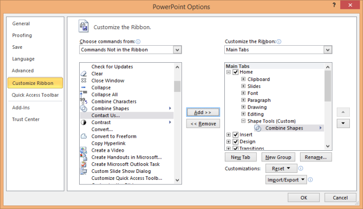 powerpoint add.subtract button