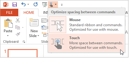 PowerPoint 2013: Touch Mode