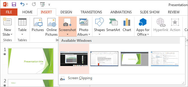 PowerPoint: Add Screenshot