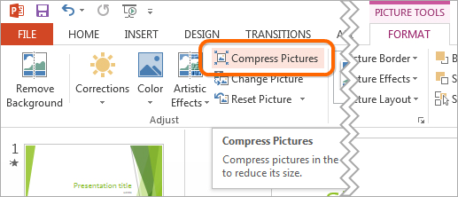 reduce size of a powerpoint presentation