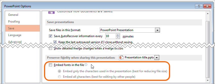 how to embed fonts into powerpoint presentation