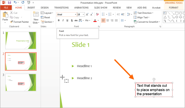 PowerPoint: Text with Custom Font